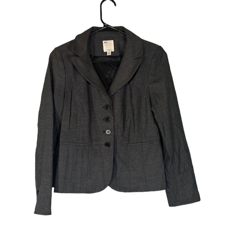 Halogen Gray Tailored Notched Collar 4 Button Blazer Jacket Women Sz 2P